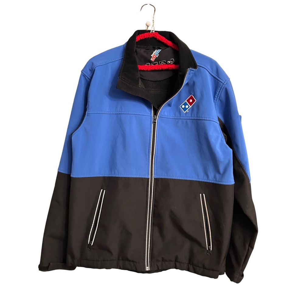 Dominos Pizza Gear Jacket Medium Blue Black Uniform Water Resistant